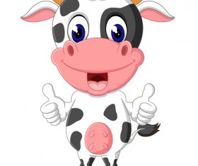 Cartoon baby cow vector illustration 08