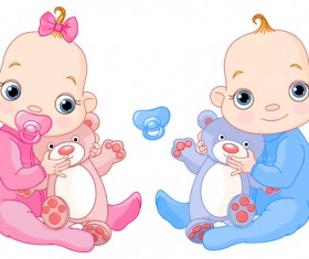 Cartoon cute baby vector illustration 01 free download