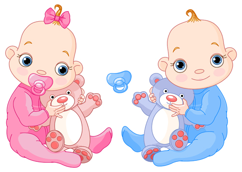 Download Cartoon cute baby vector illustration 04 free download