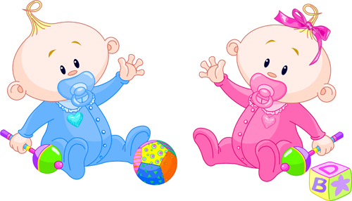 Cartoon cute baby vector illustration 06 free download