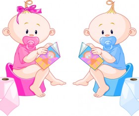 Cartoon cute baby vector illustration 12