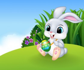 Rabbit cute cartoon vector 01 free download