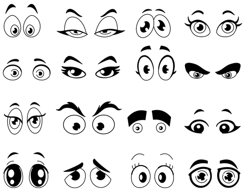 Cartoon eyes silhouetter vector