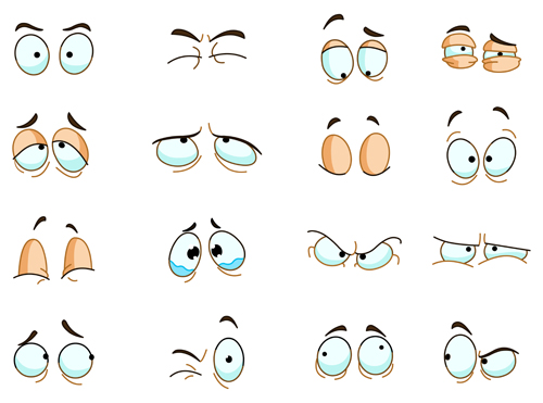 Cartoon eyes vectors set 02