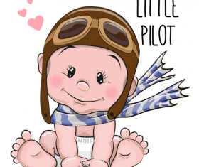 Cartoon little baby vector material 01
