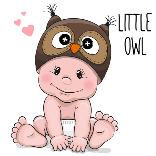 Cartoon little baby vector material 04 free download