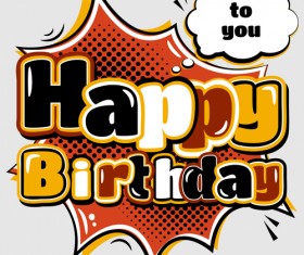 Cartoon styles happy birthday design vector 01