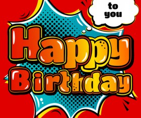 Cartoon styles happy birthday design vector 02