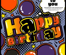 Cartoon styles happy birthday design vector 05