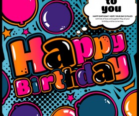 Cartoon styles happy birthday design vector 06