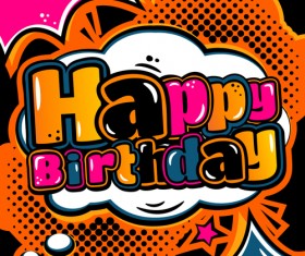 Cartoon styles happy birthday design vector 07