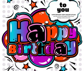 Cartoon styles happy birthday design vector 10