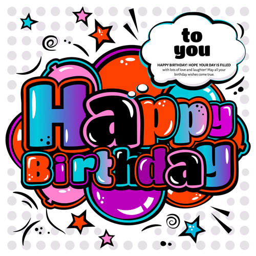 Download Cartoon styles happy birthday design vector 10 free download