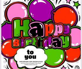 Cartoon styles happy birthday design vector 11