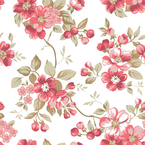 Download Clair floral seamless pattern vector 02 free download