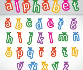 Colored bookmarks with alphabet vector