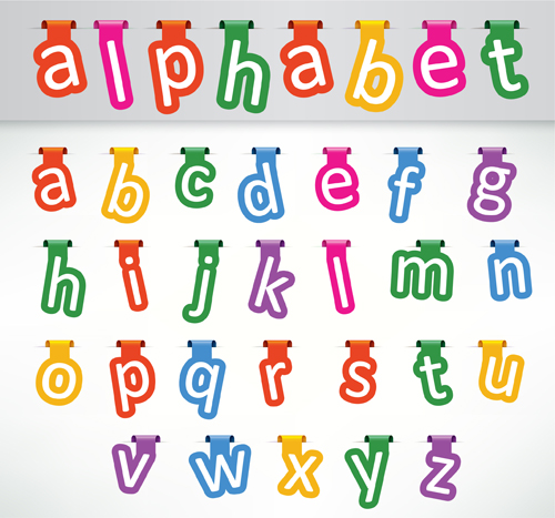 Colored bookmarks with alphabet vector
