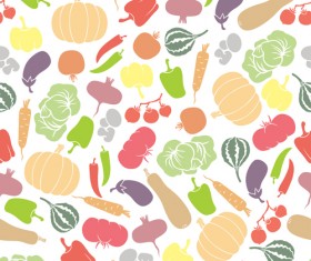 Colored vegetables seamless pattern vector 01