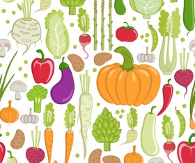 Colored vegetables seamless pattern vector 02