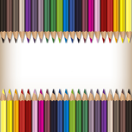 Colorful pencils backgrounds vector set 02