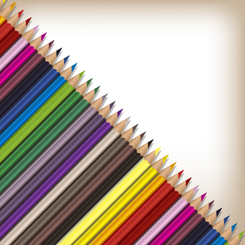 Colorful pencils backgrounds vector set 03