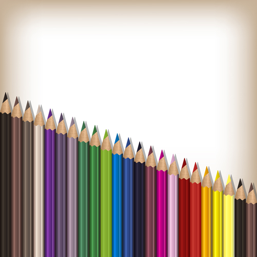 Colorful pencils backgrounds vector set 05