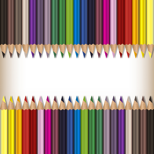 Colorful pencils backgrounds vector set 06