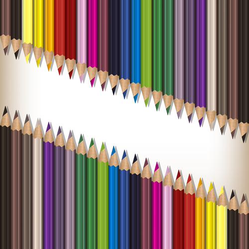 Colorful pencils backgrounds vector set 07