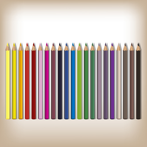 Colorful pencils backgrounds vector set 08