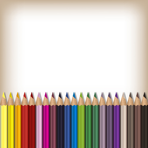 Colorful pencils backgrounds vector set 11