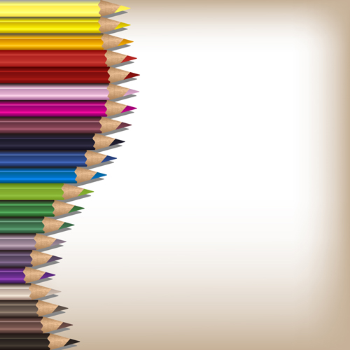 Colorful pencils backgrounds vector set 12