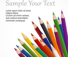 Colorful pencils backgrounds vector set 14