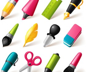 Colorful pencils backgrounds vector set 15