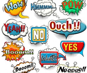 Comic speech bubbles for you text vector 02