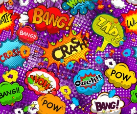 Comic speech bubbles vector seamless pattern 01