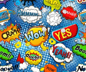 Comic speech bubbles vector seamless pattern 02
