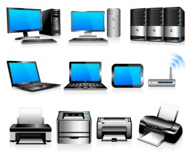 Computer and printer vector material