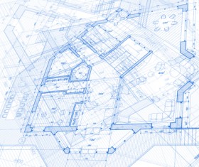 Creative architecture blueprint design vector 01