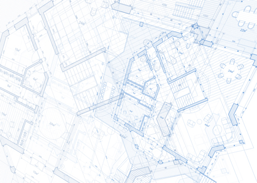 Creative architecture blueprint design vector 03