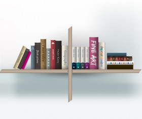Creative book shelf vector design 01