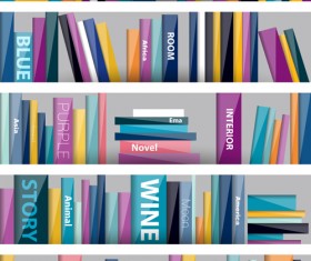 Creative book shelf vector design 02