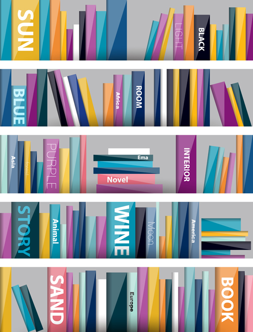 Creative book shelf vector design 02