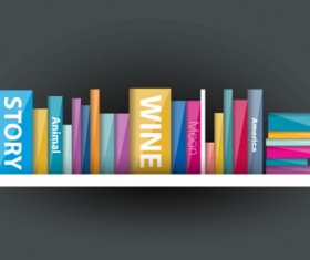 Creative book shelf vector design 03