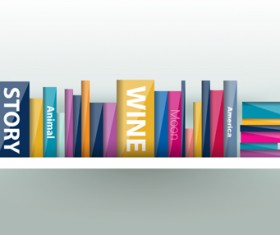 Creative book shelf vector design 04