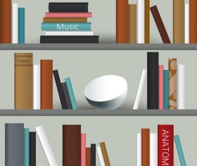 Creative book shelf vector design 05
