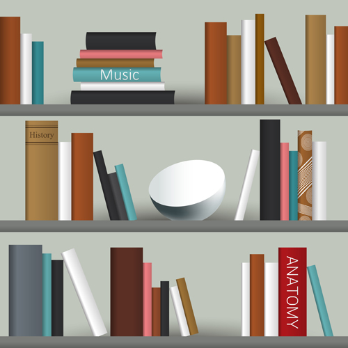 Creative book shelf vector design 05