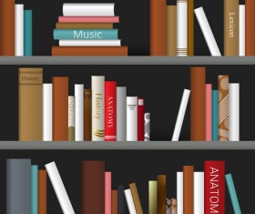 Creative book shelf vector design 06