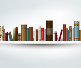 Creative book shelf vector design 07