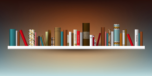 Creative book shelf vector design 08