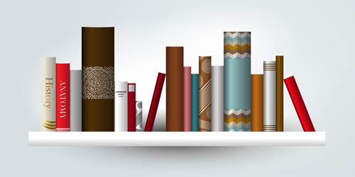 Creative book shelf vector design 09